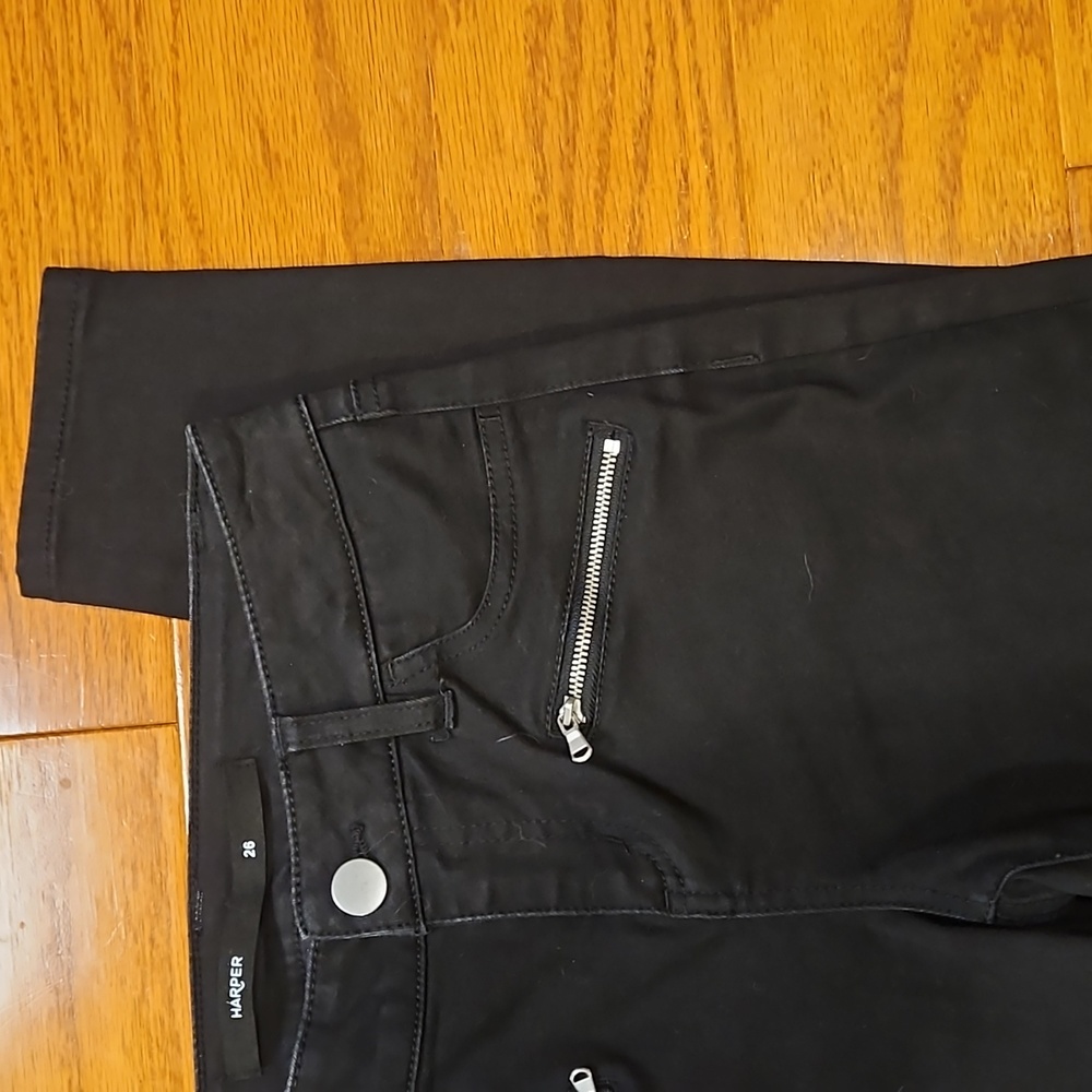Black Harper Jeans with Zipper Pockets - Picture 3 of 8